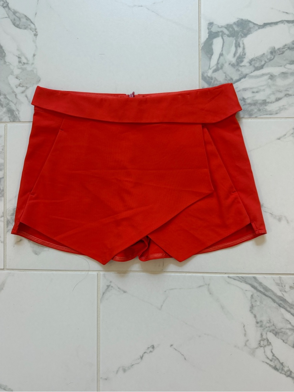 Zara Orange Asymmetric Wrap Skort